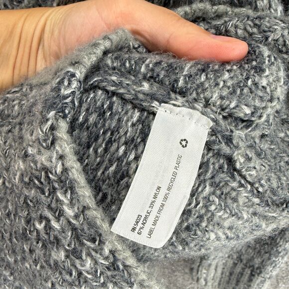 Gap Cardigan Women M Medium Gray Collared Button Up Long Sleeve Knit Acrylic - Picture 4 of 7